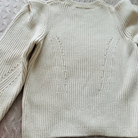 Beige Ribbed Knit Sweater - Picture 3 of 7